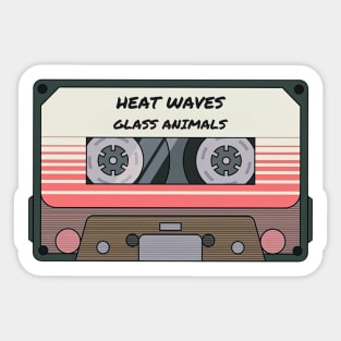 Heat Waves, Glass Animals, Retro Music Cassette Sticker